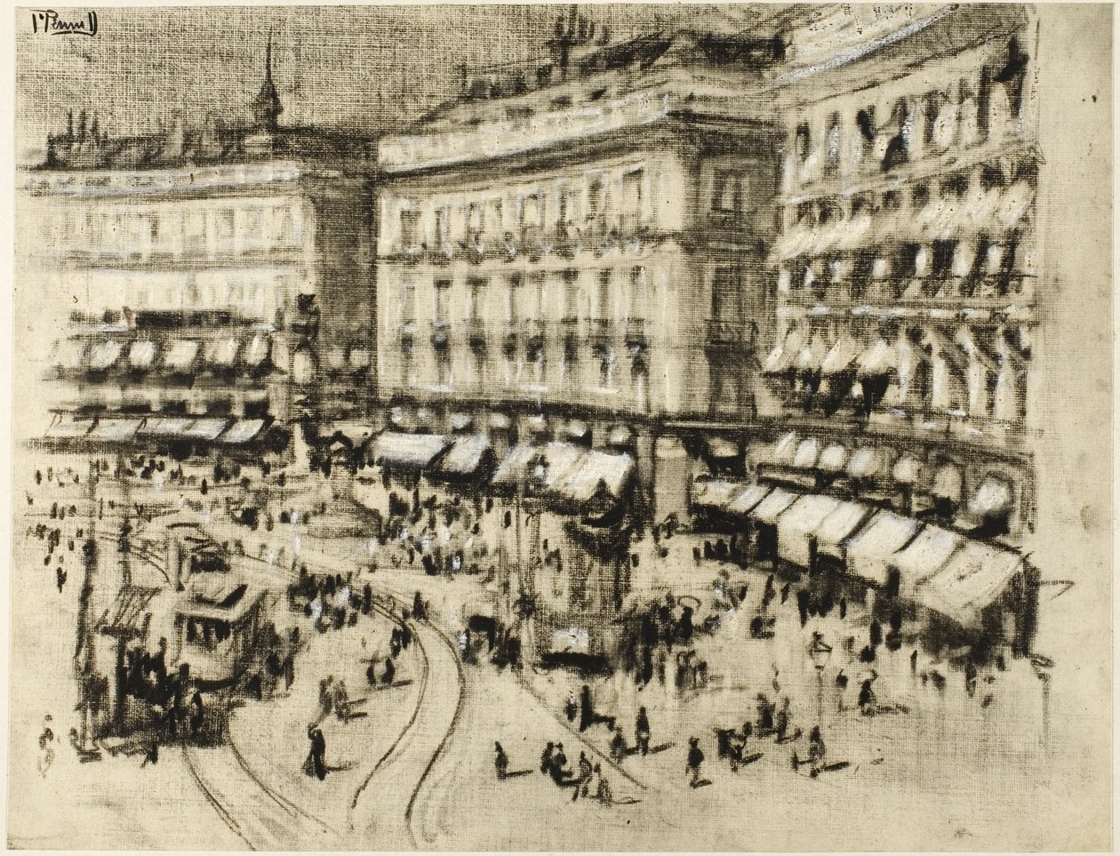Sommerdag i Madrid af Joseph Pennell