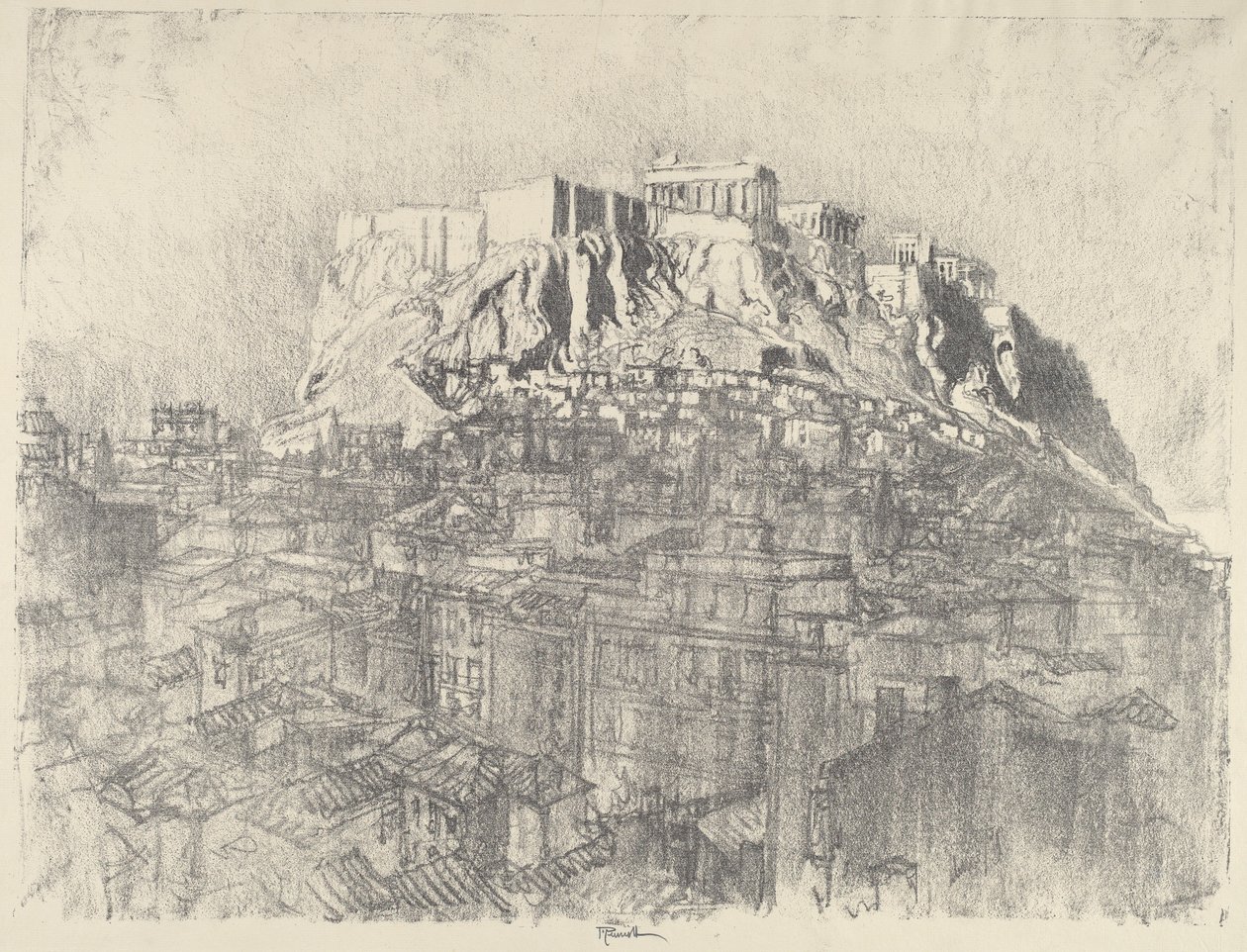 Solopgang over Akropolis af Joseph Pennell