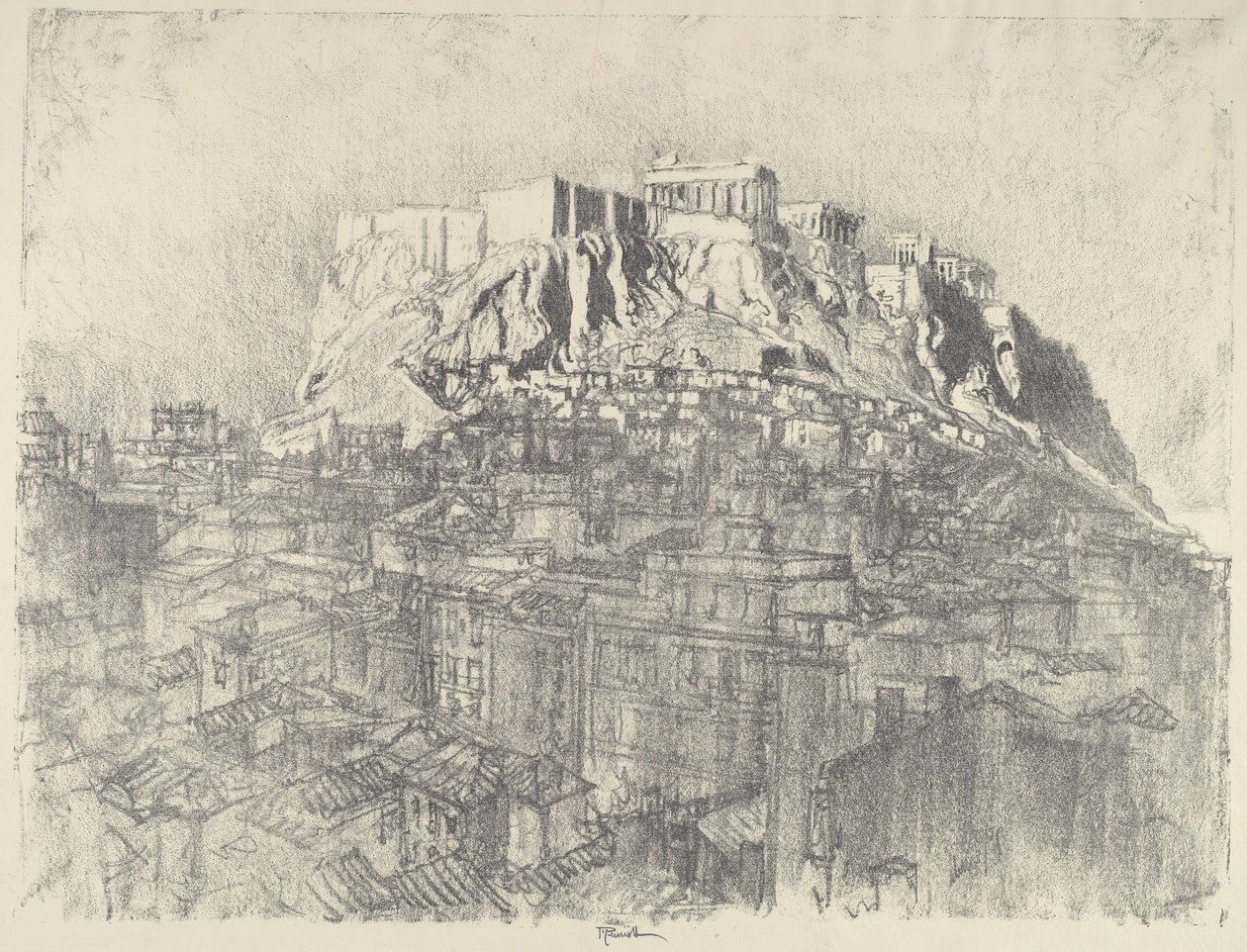 Solopgang over Akropolis af Joseph Pennell