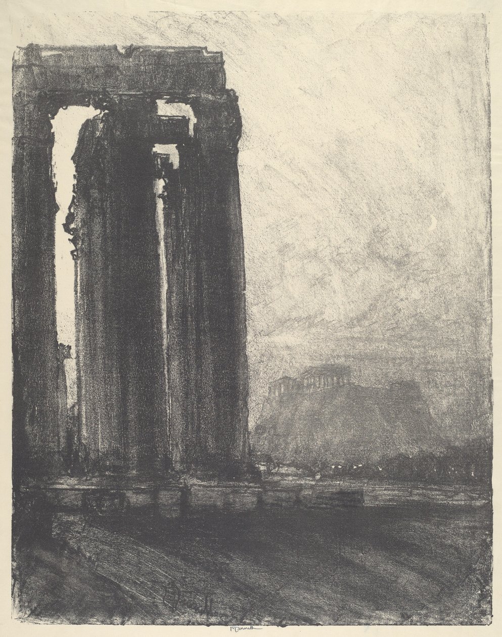 Jupiters tempel, aften af Joseph Pennell