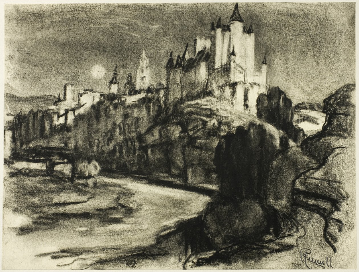 Alcazar, Segovia af Joseph Pennell