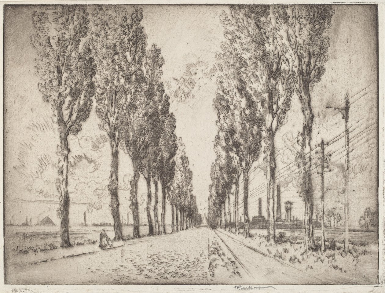 Avenue, Valenciennes af Joseph Pennell