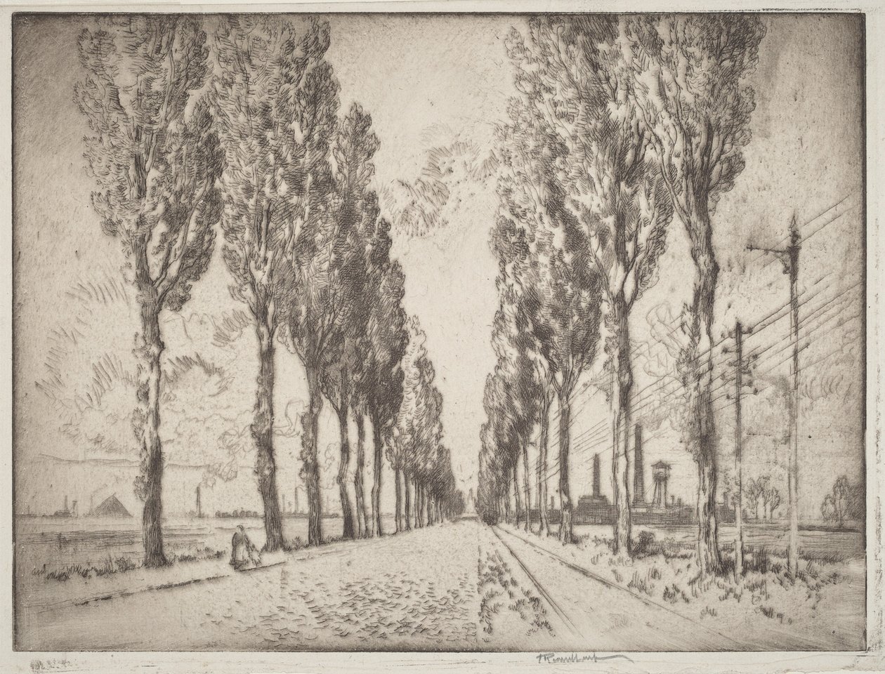 Alléen, Valenciennes af Joseph Pennell