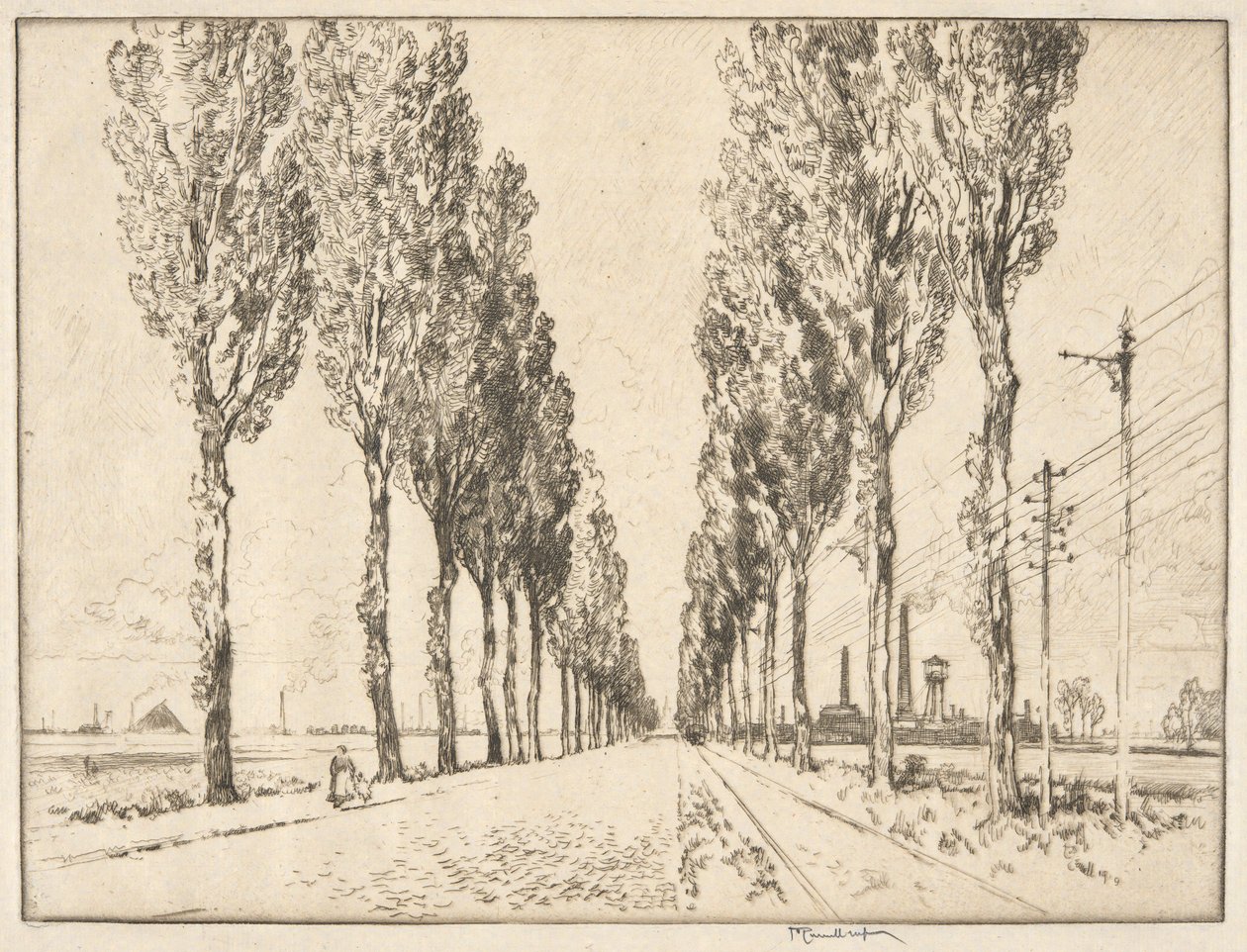 Avenue nær Valenciennes af Joseph Pennell