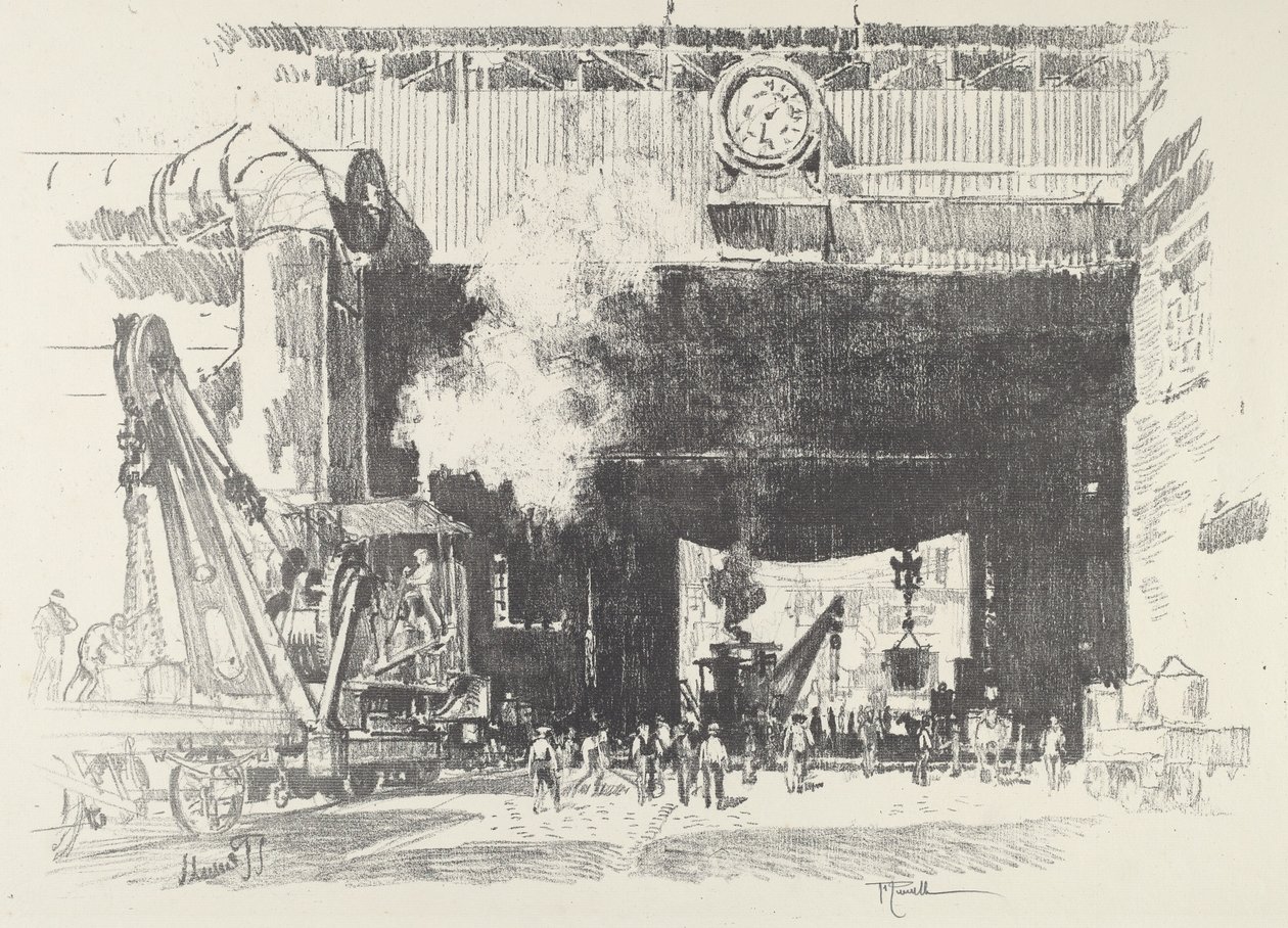 Den store port til den store butik, 1916. af Joseph Pennell