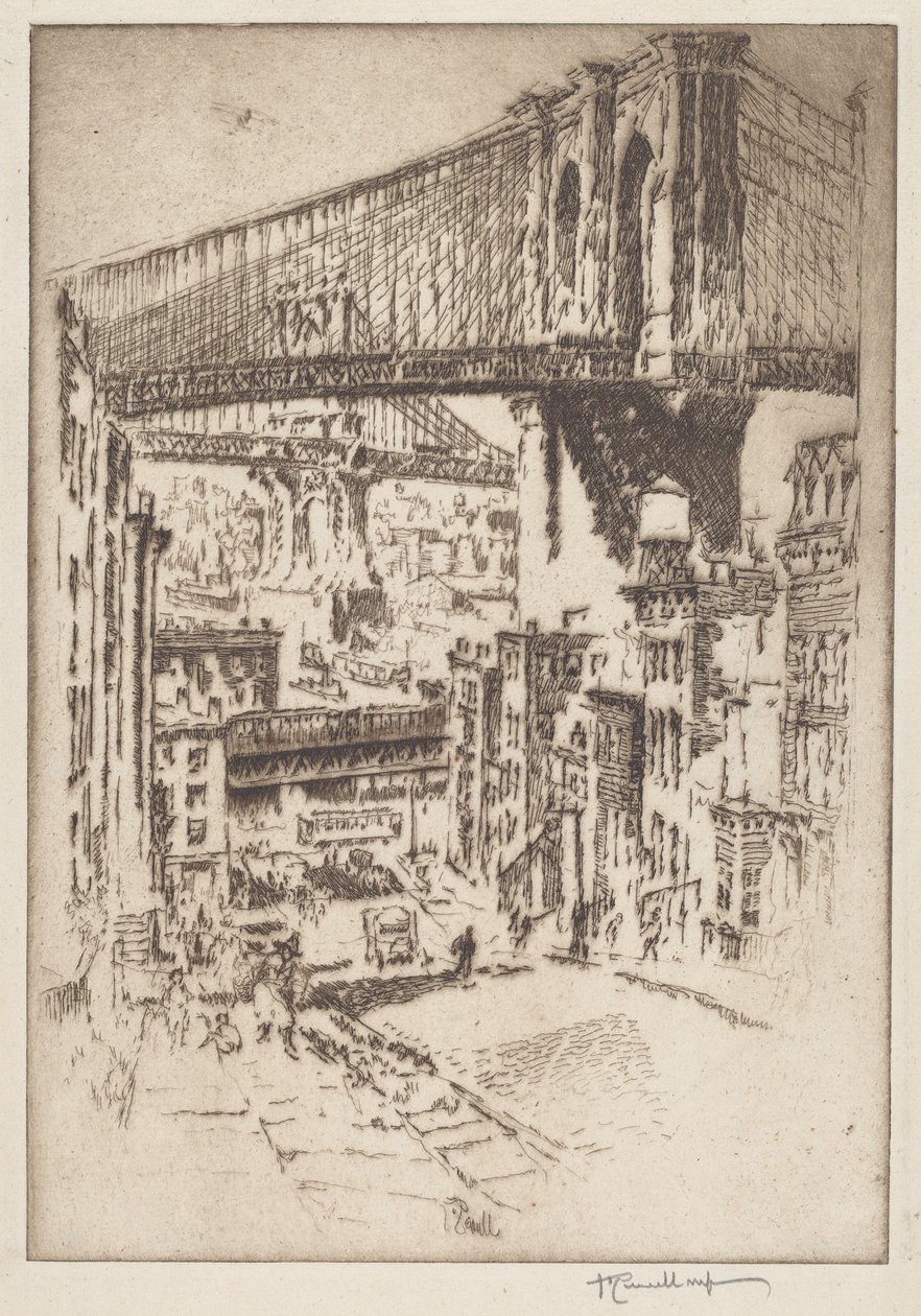 The Bridges, fra Brooklyn af Joseph Pennell