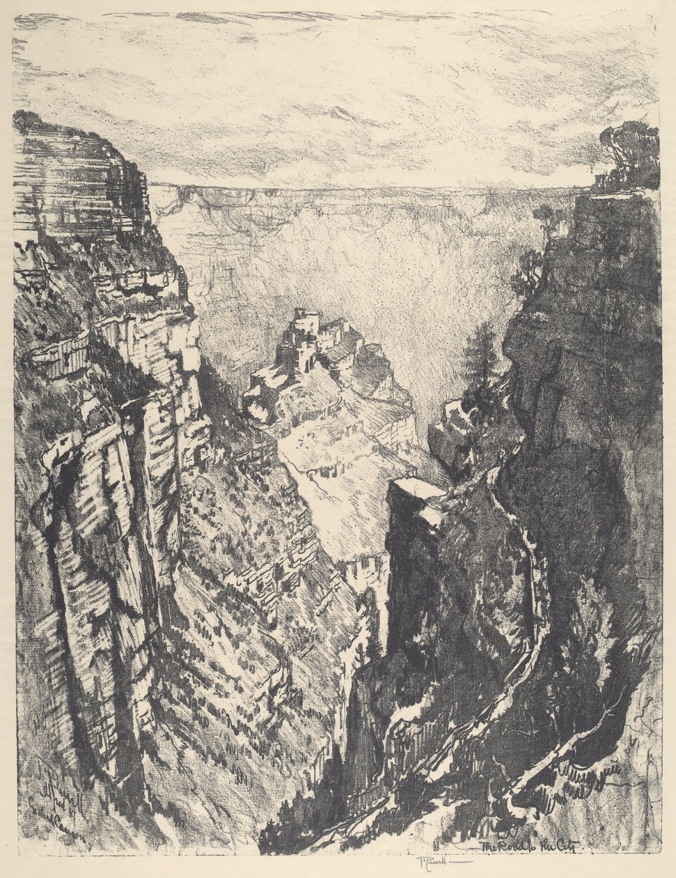 The Bright Angel Trail, 1912. af Joseph Pennell