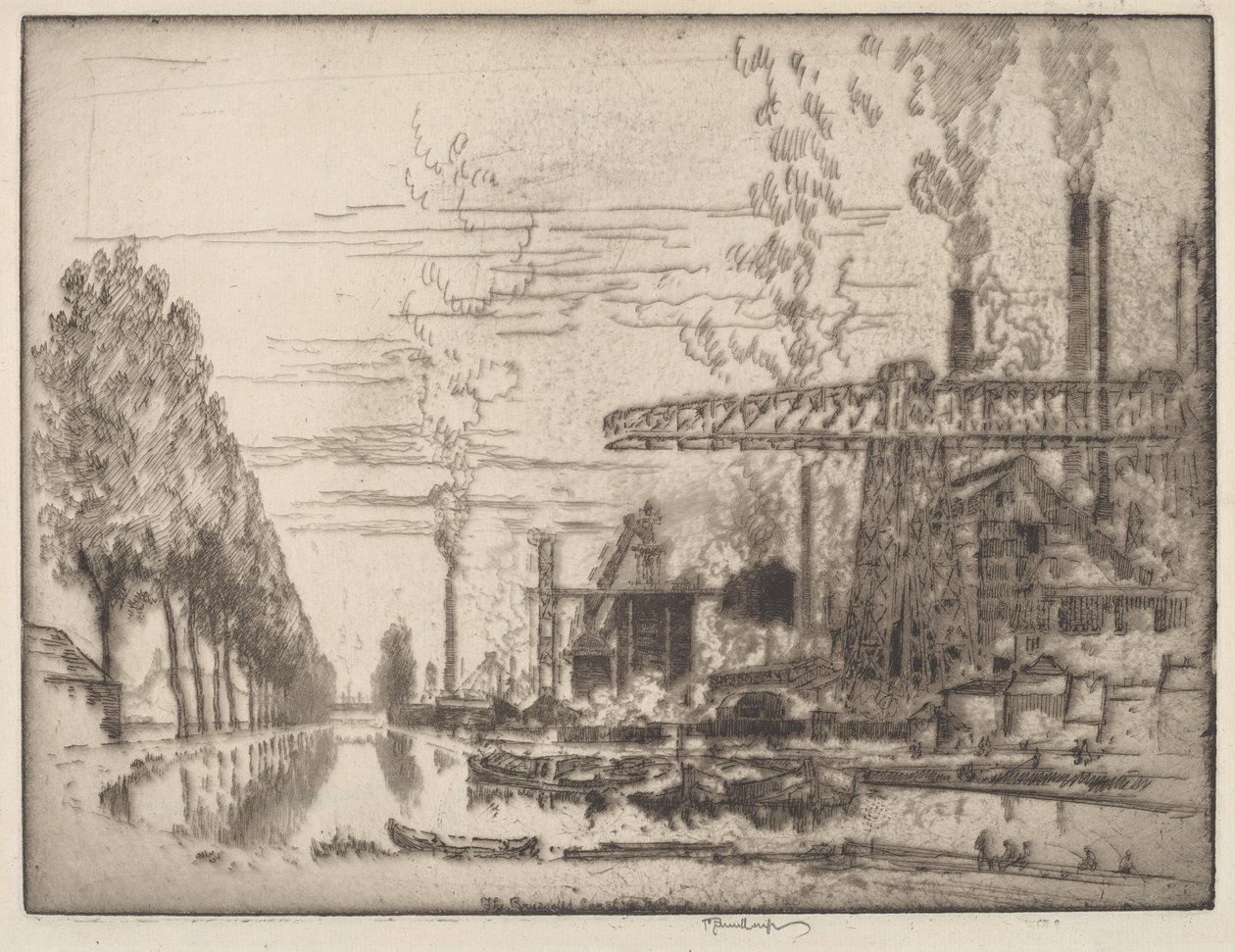 Bruxelles-kanalen, en moderne hobbema af Joseph Pennell