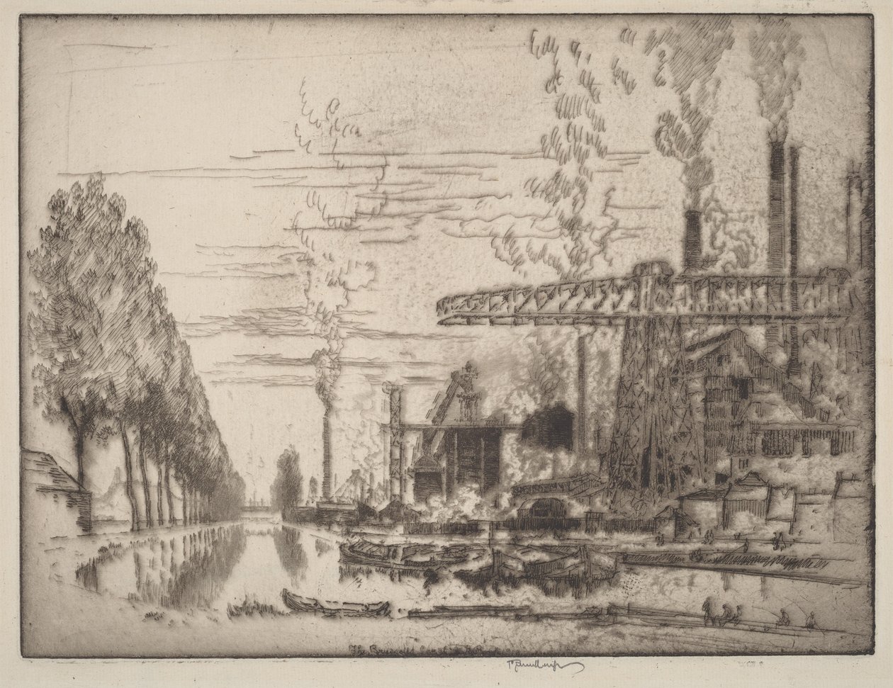 Bruxelles-kanalen, en moderne Hobbema af Joseph Pennell