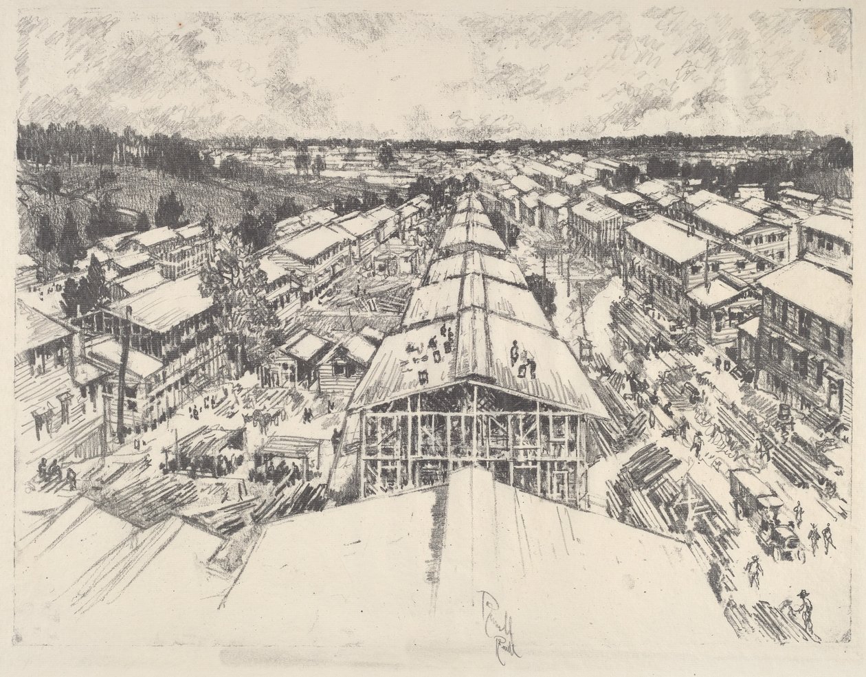 Lejren, den nye arkitektur af Joseph Pennell
