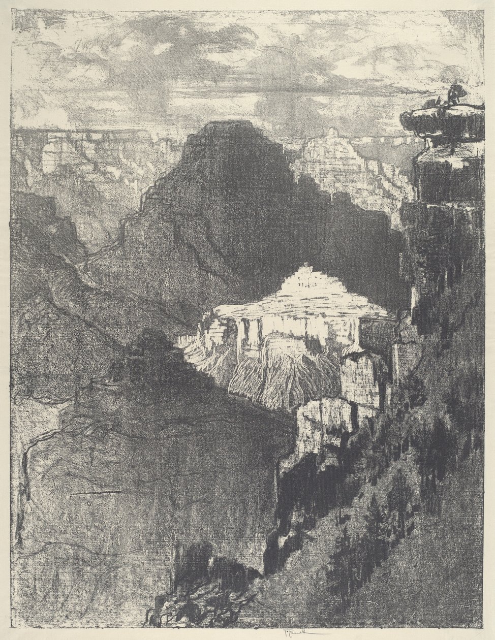 Byen under det sorte bjerg, 1912. af Joseph Pennell