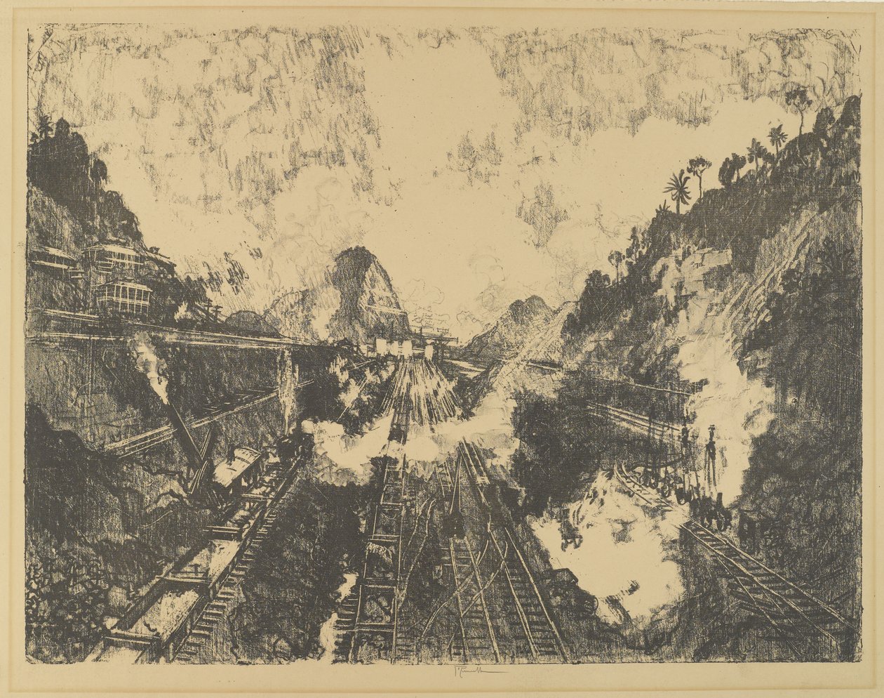 Snittet. Ser mod Ancon Hill af Joseph Pennell