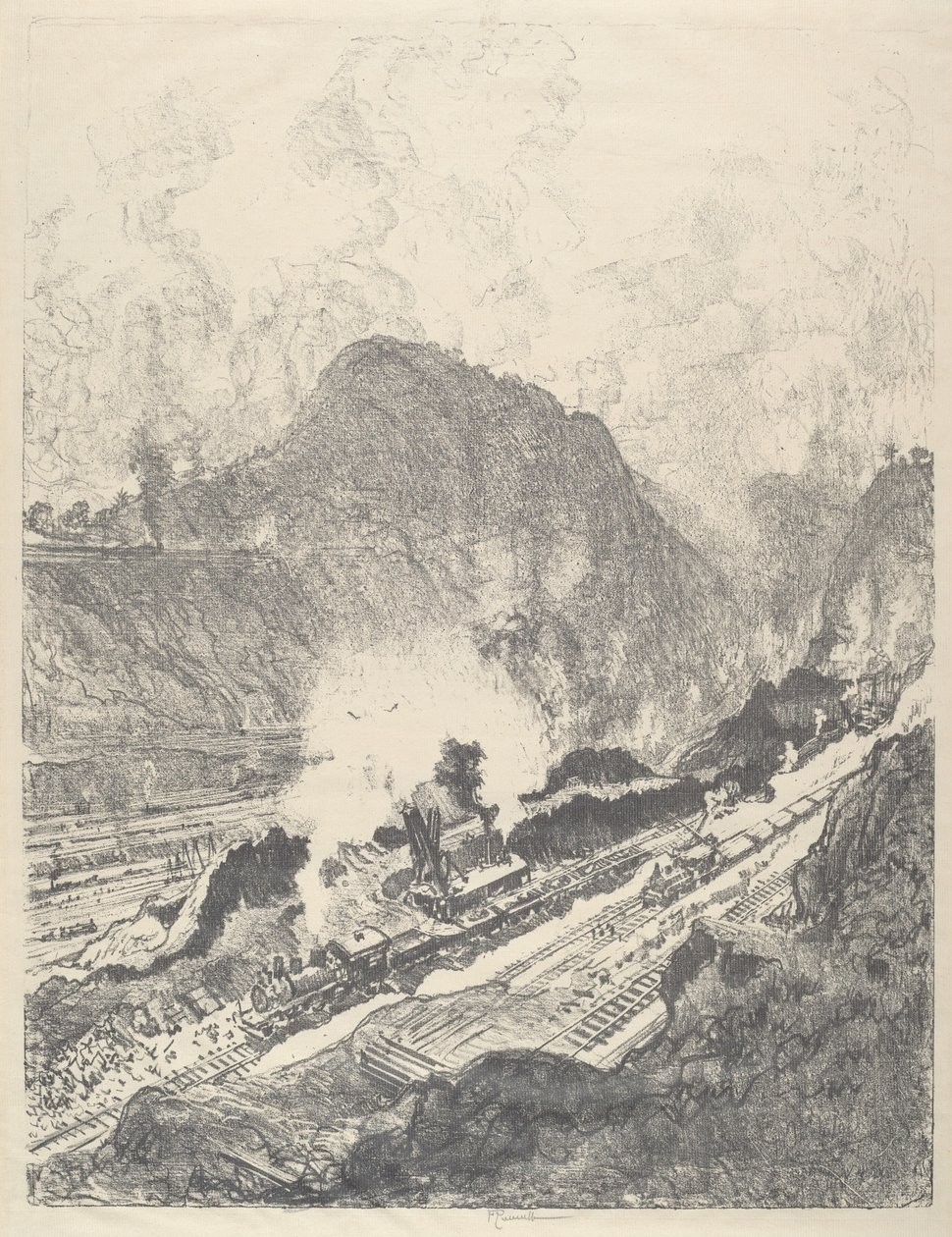 Udskæringen fra Culebra, 1912. af Joseph Pennell