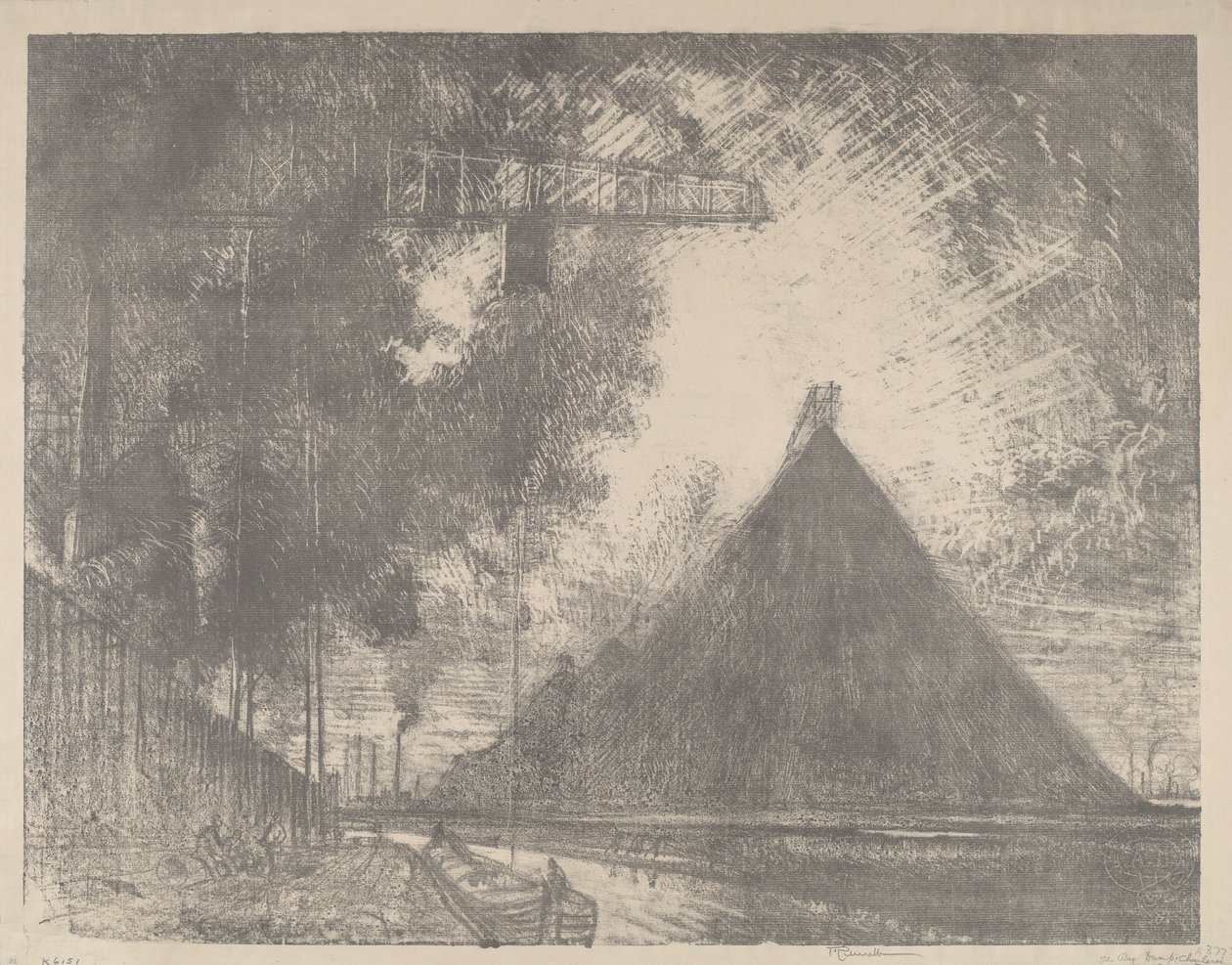 Losningen, Charleroi, 1911. af Joseph Pennell