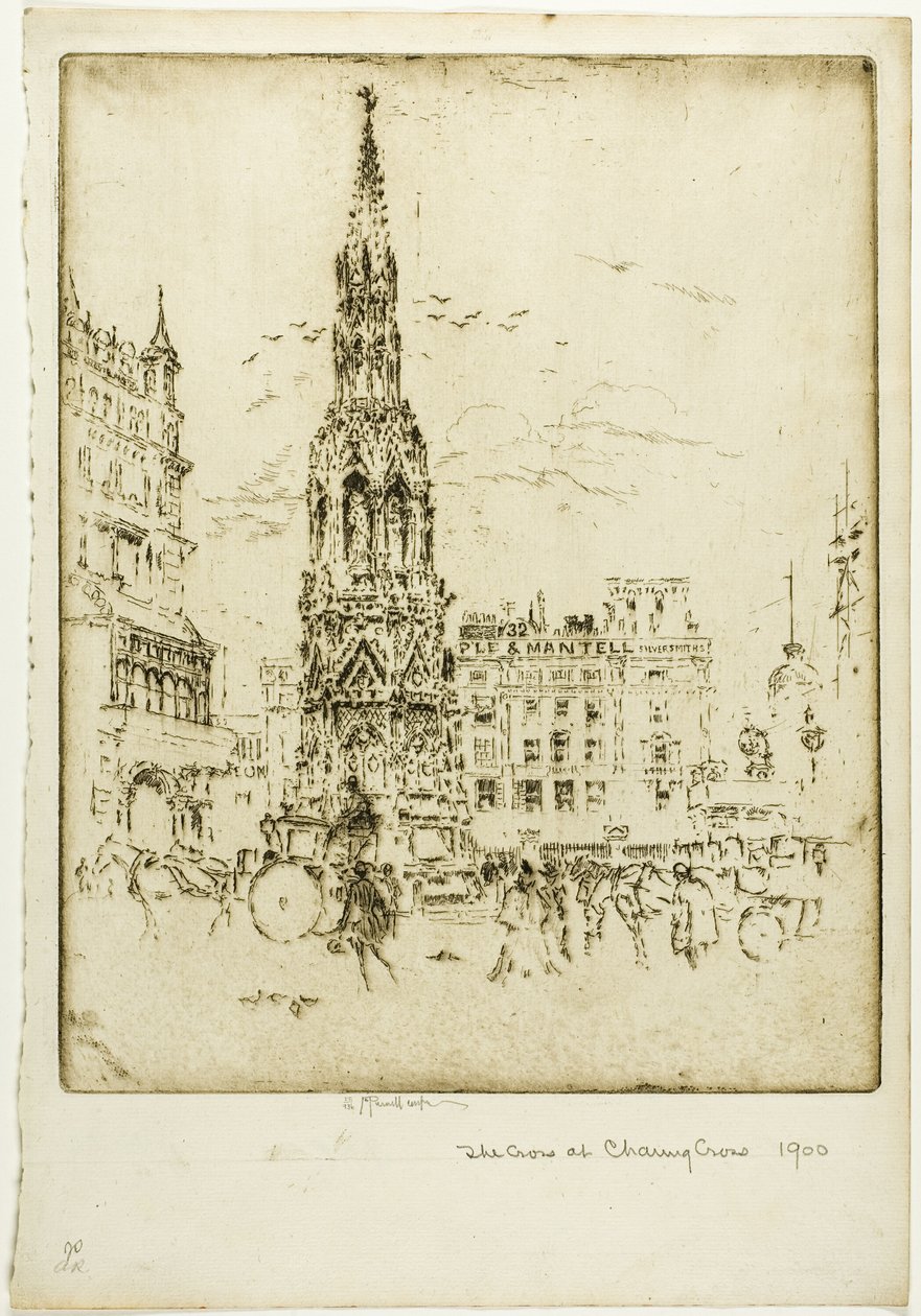 Elinor Cross, foran Charing Cross Railway Station af Joseph Pennell