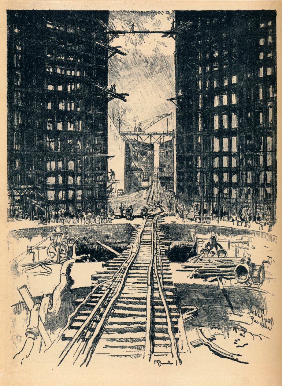 Portene til Pedro Miguel Lock, 1912 af Joseph Pennell