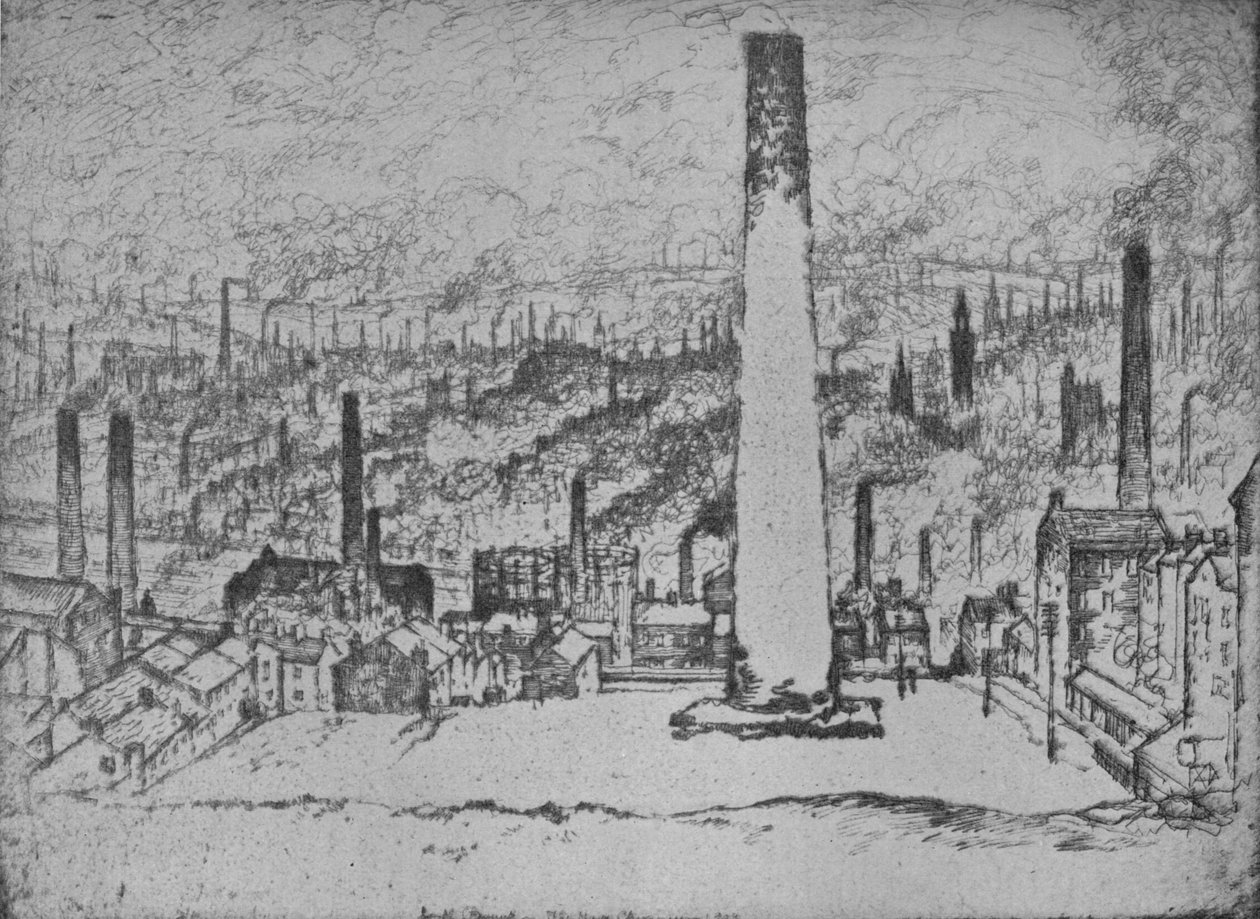 The Great Stack, Bradford, 1909 af Joseph Pennell