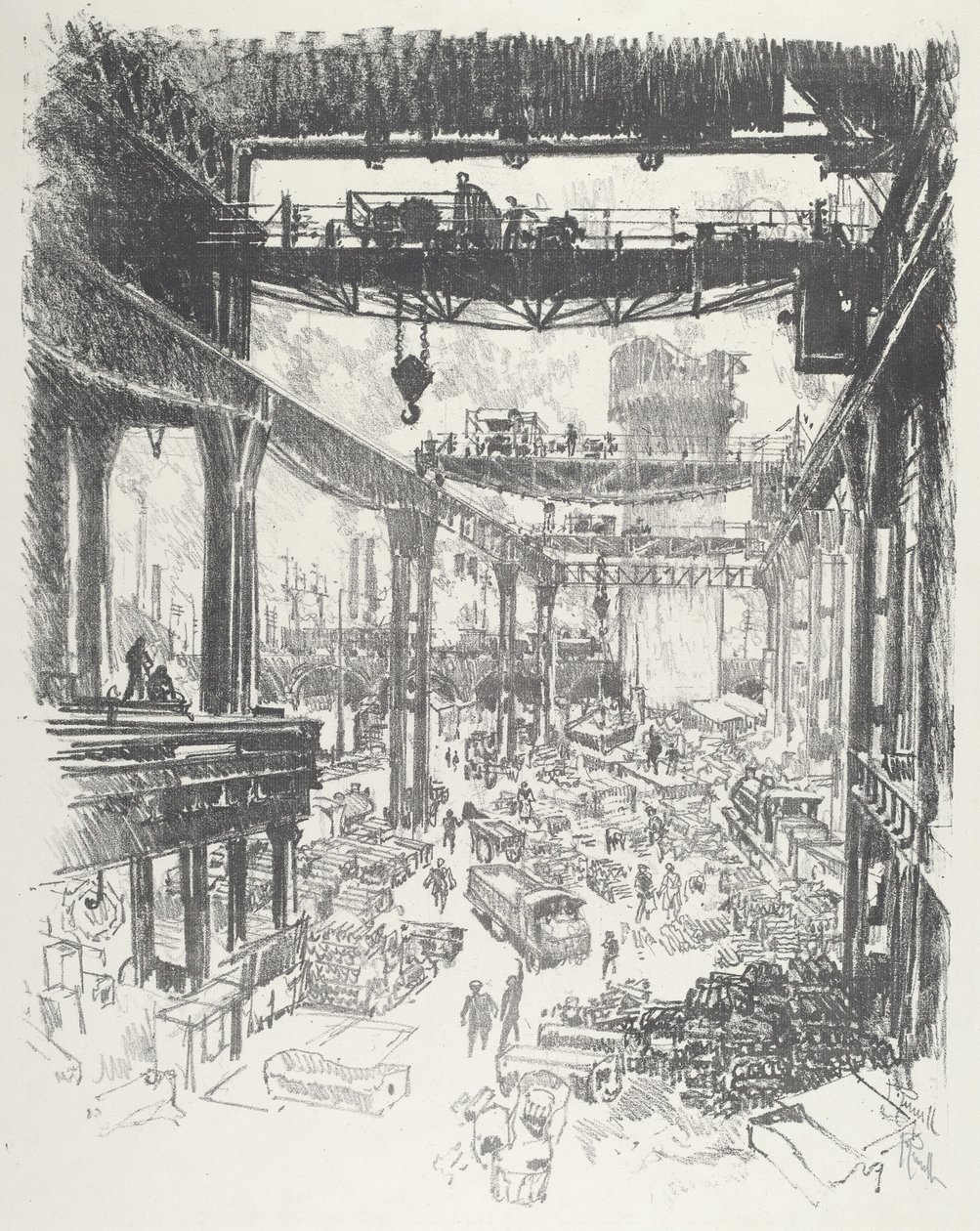 The Great Tower: Pig-Iron, 1916. af Joseph Pennell