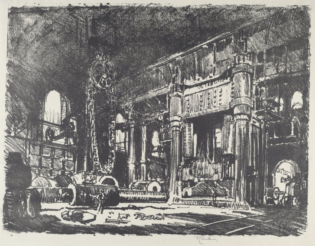 The Gun Forge, 1916. af Joseph Pennell