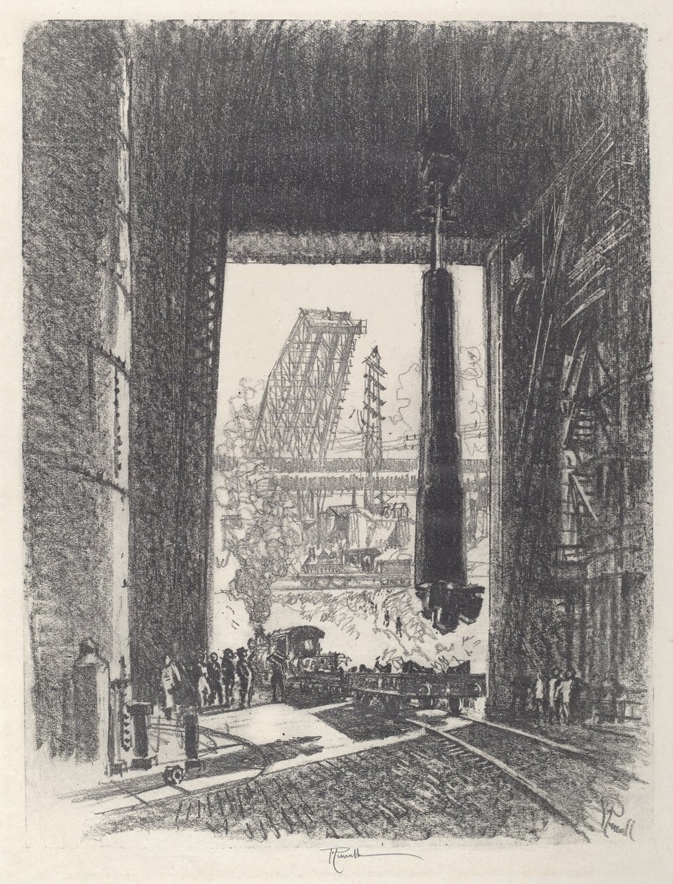 The Gun Pit, No.I af Joseph Pennell