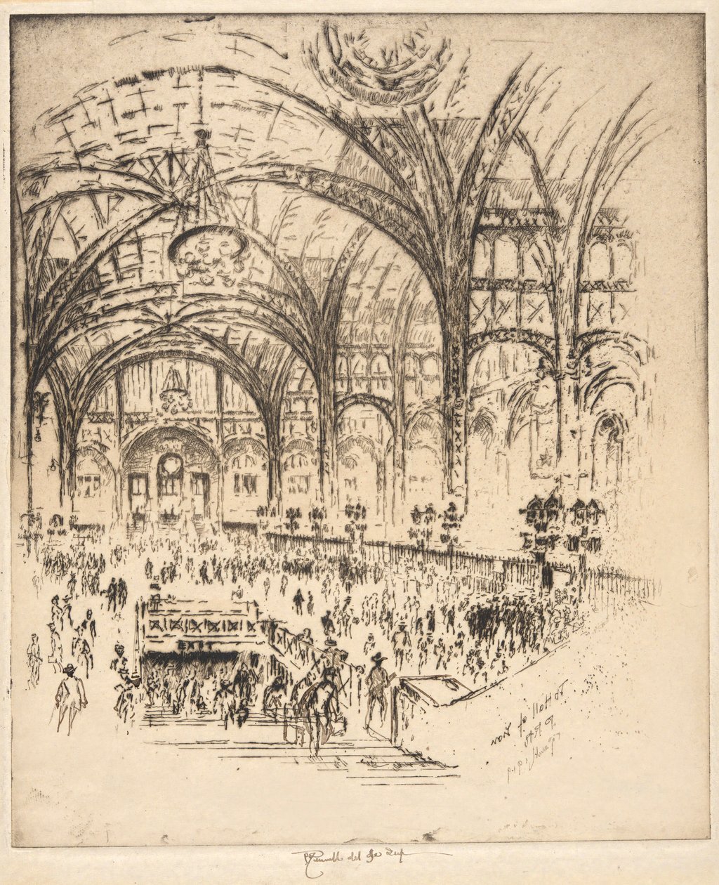 The Hall of Iron, Pennsylvania Station, New York af Joseph Pennell