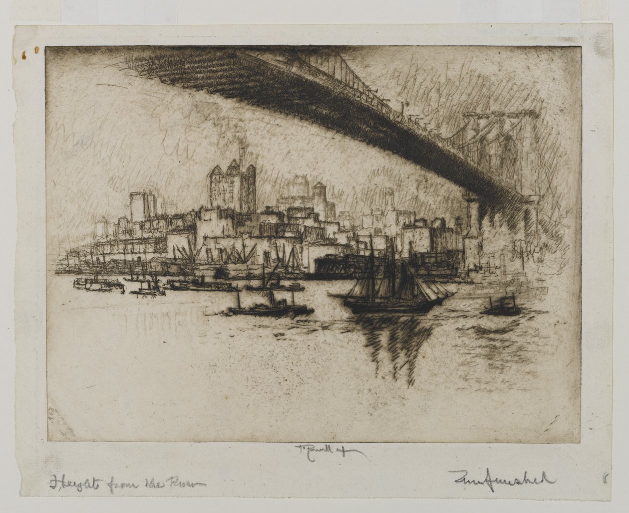 The Heights, Brooklyn, 1924 af Joseph Pennell