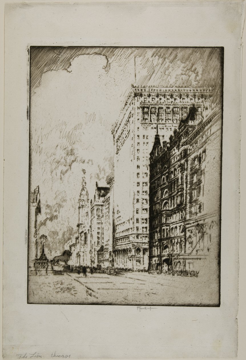 The Lion, Chicago af Joseph Pennell