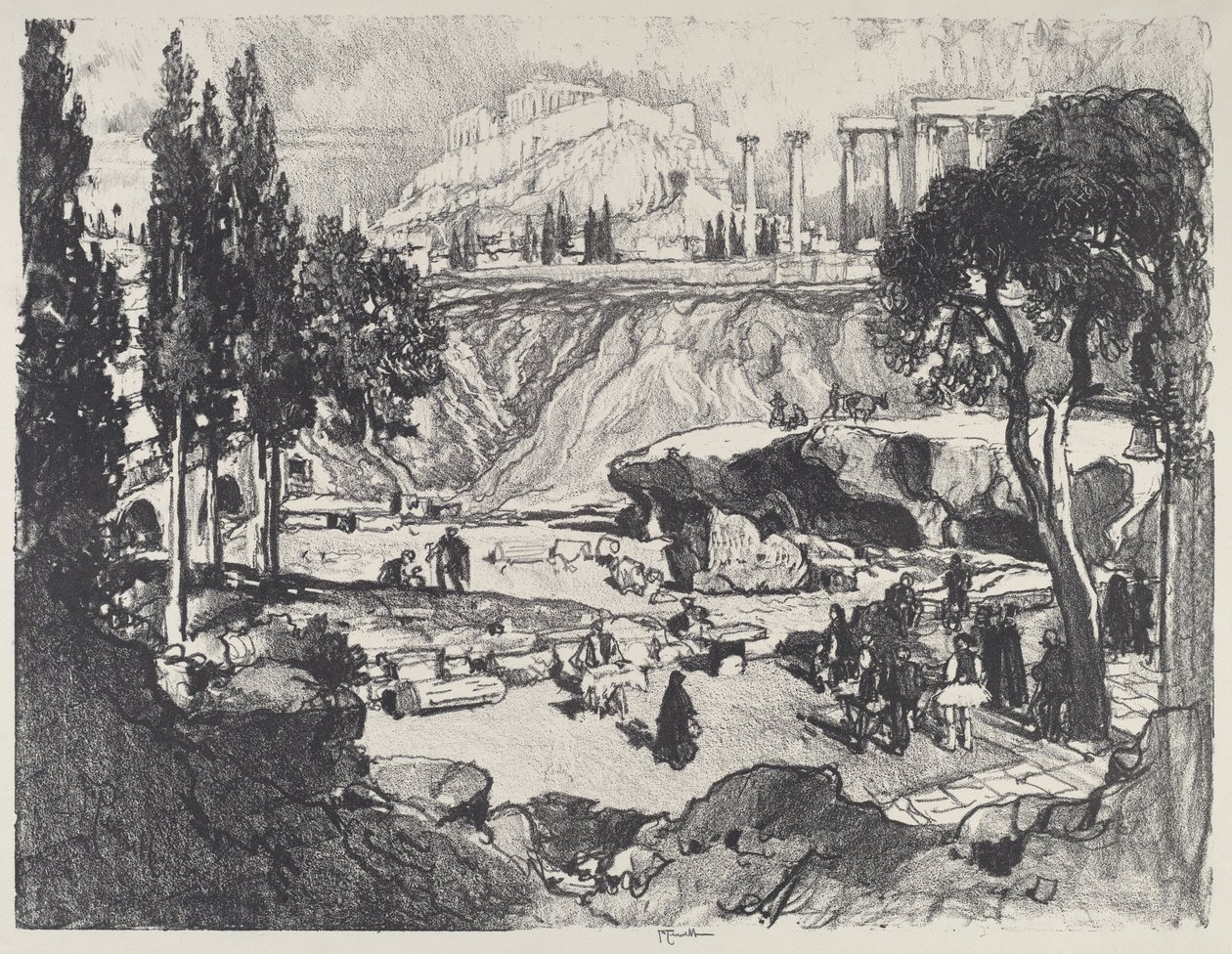 Den lille fest, Athen af Joseph Pennell