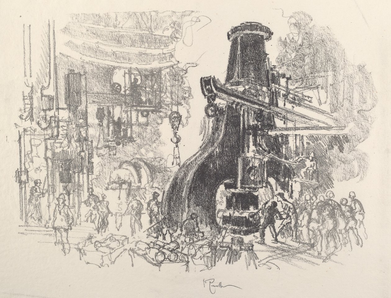 Den store hammers små mænd, 1917. af Joseph Pennell