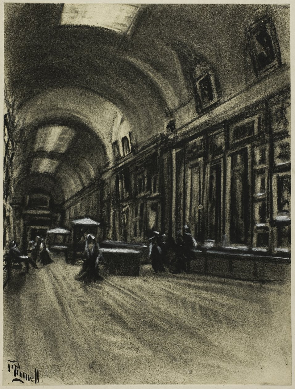 The Long Gallery, Prado af Joseph Pennell