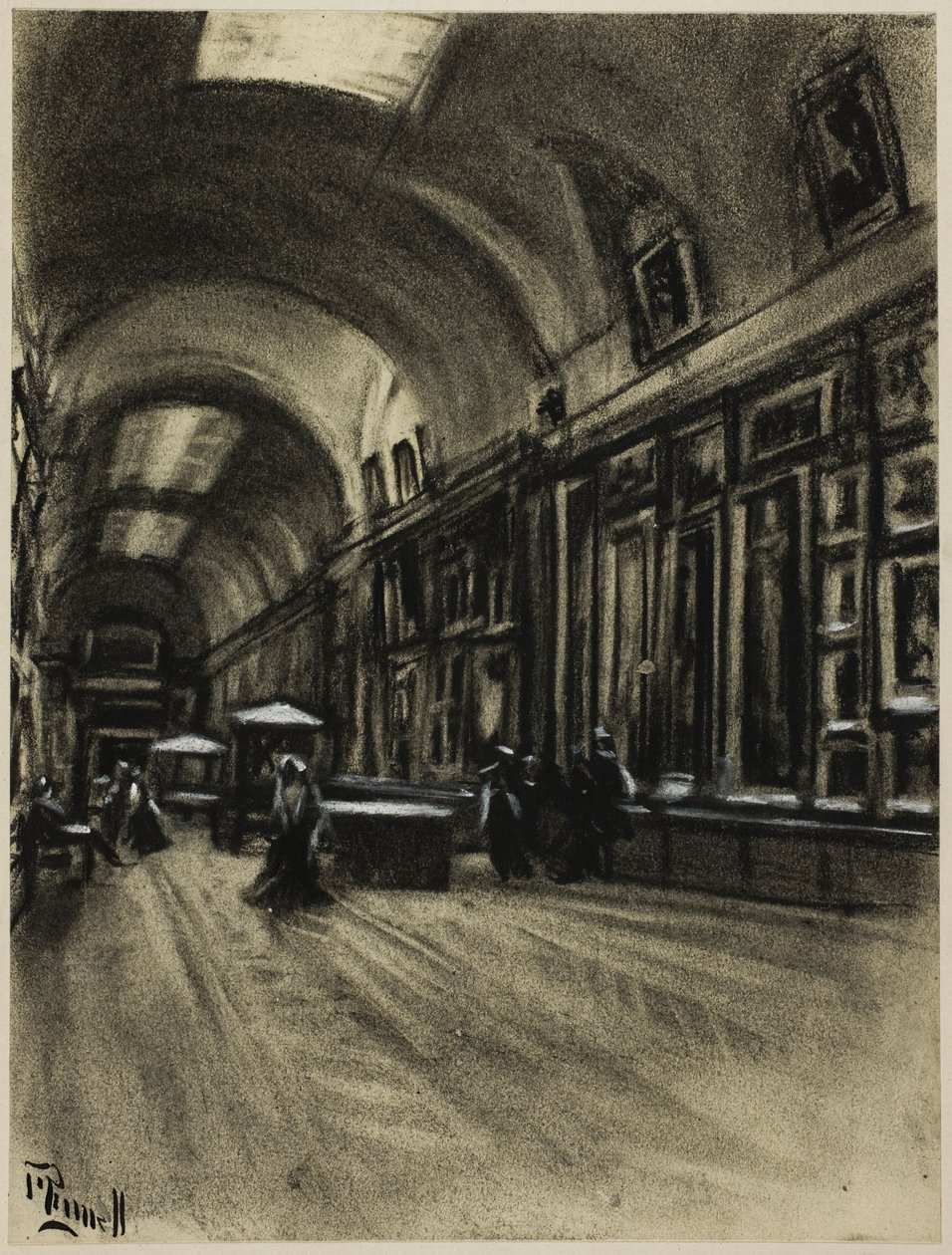 The Long Gallery, Prado af Joseph Pennell
