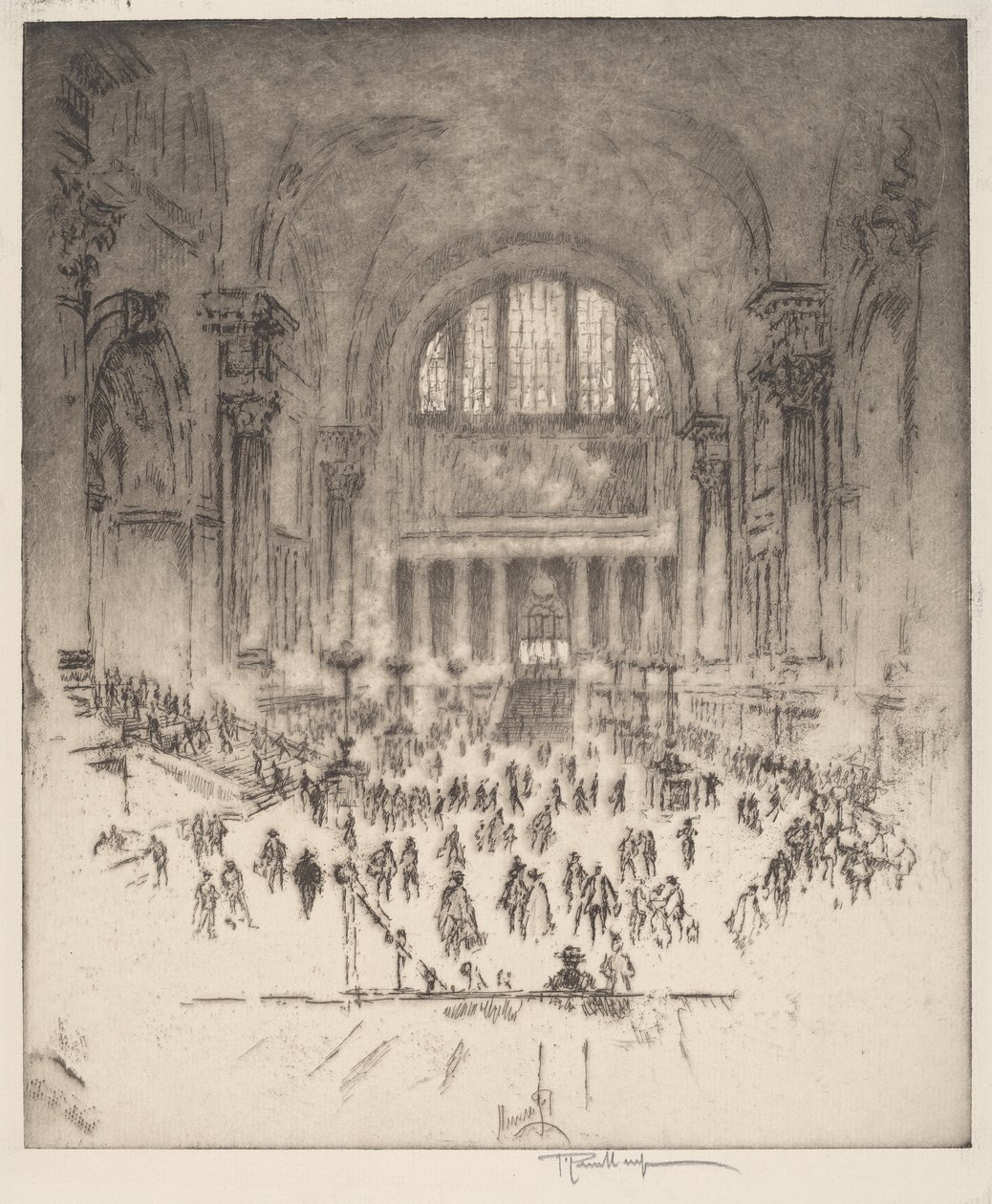 The Marble Hall, Pennsylvania Station, New York af Joseph Pennell