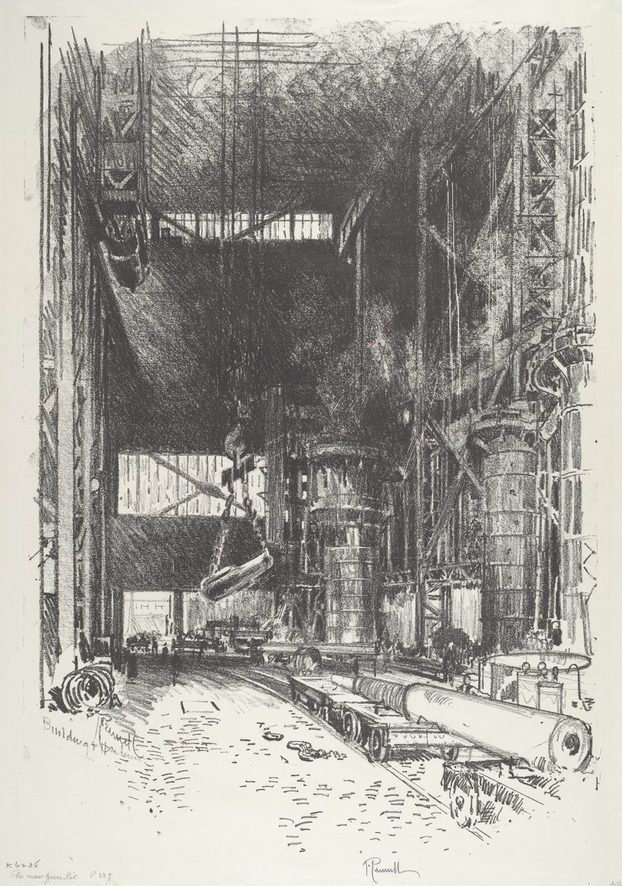 The New Gun-Pit, 1916. af Joseph Pennell
