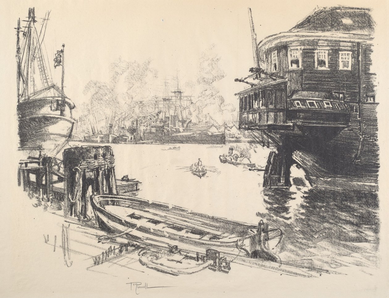 Det gamle og det nye, 1917. af Joseph Pennell