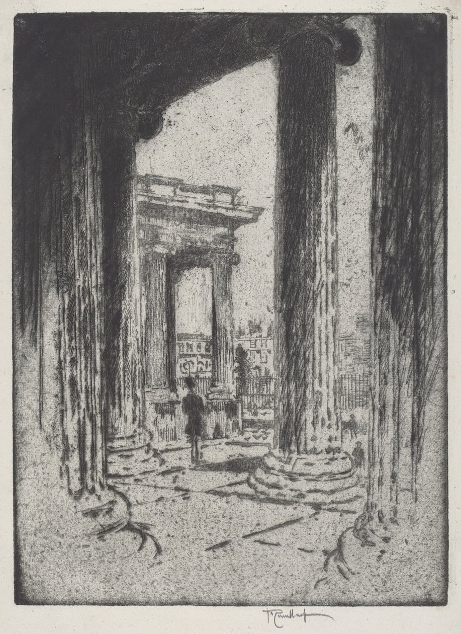 Portico, British Museum af Joseph Pennell