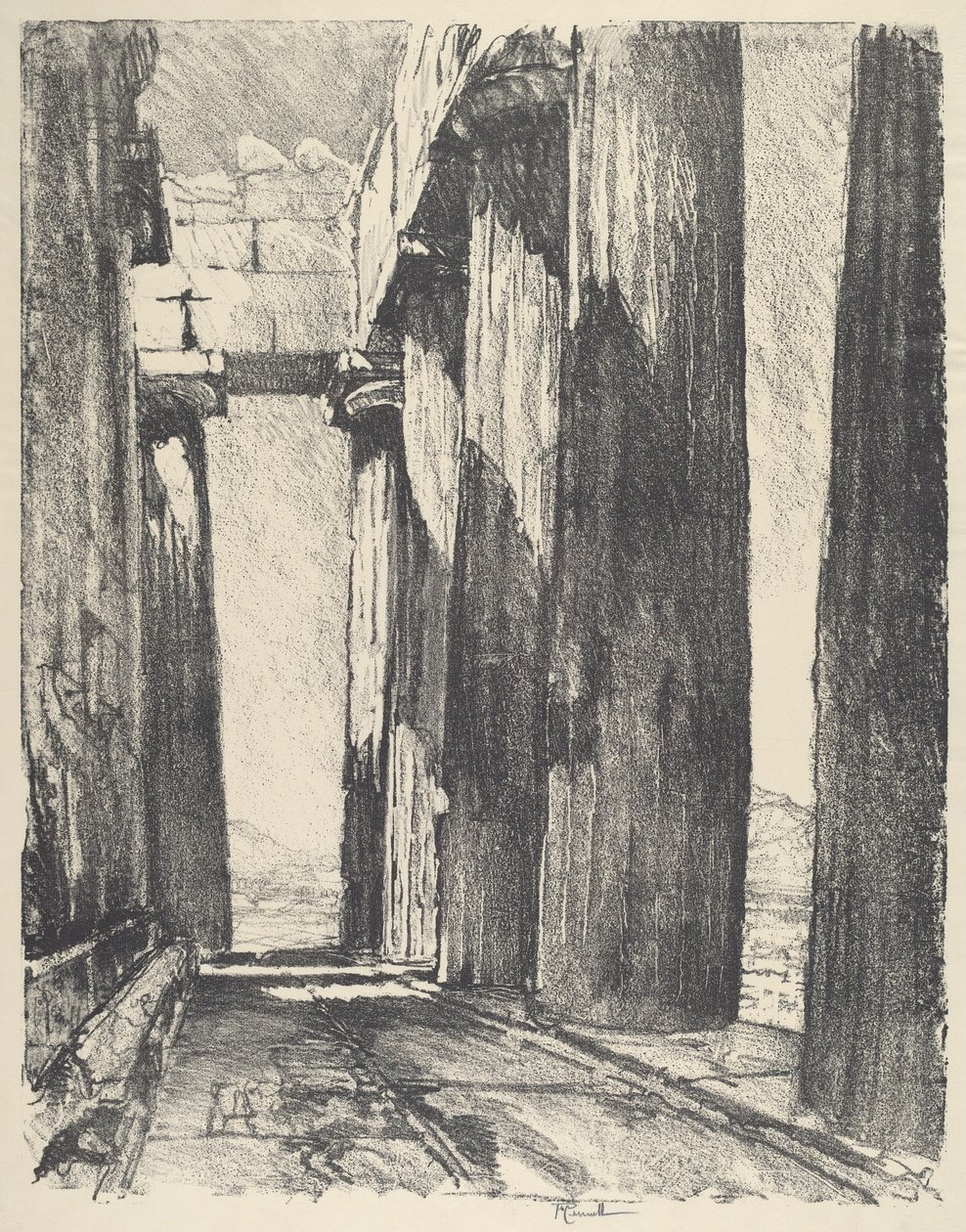 Parthenons søjlegang af Joseph Pennell