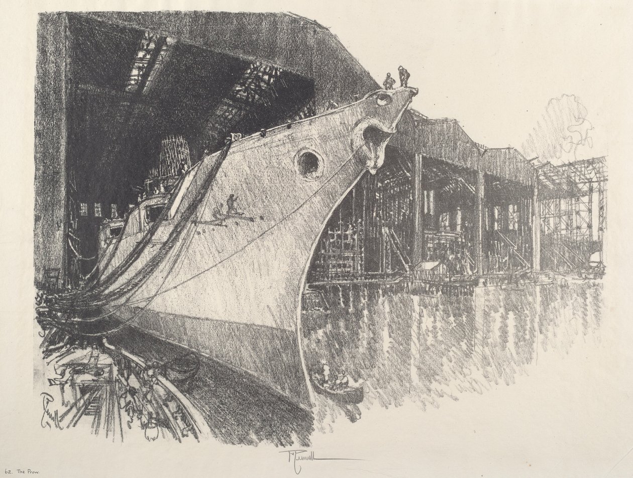 Stævnen, 1917. af Joseph Pennell