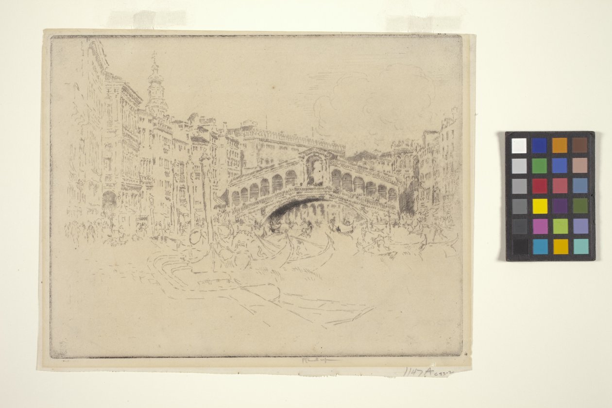 Rialto, Venedig (ætsning og tørnål) af Joseph Pennell