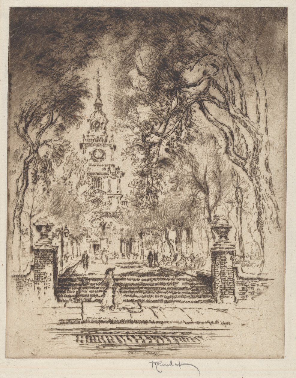 The Square, Independence Square, Philadelphia af Joseph Pennell