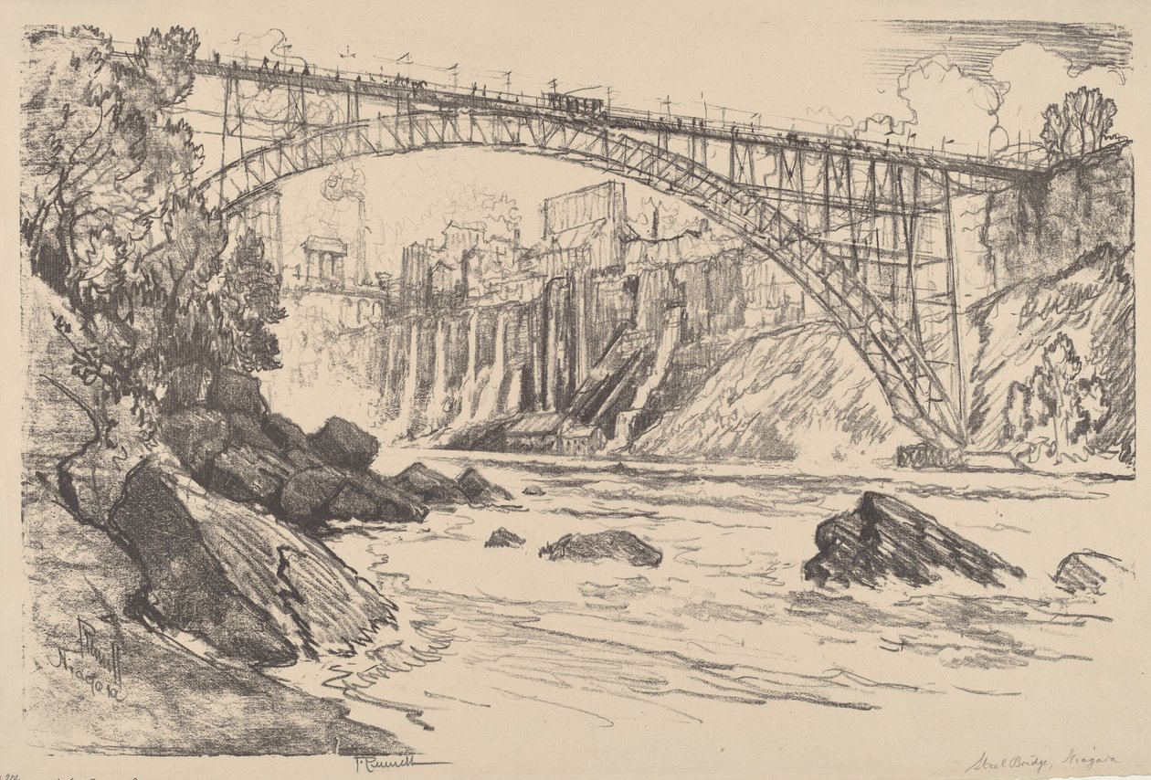 Stålbroen, 1910. af Joseph Pennell