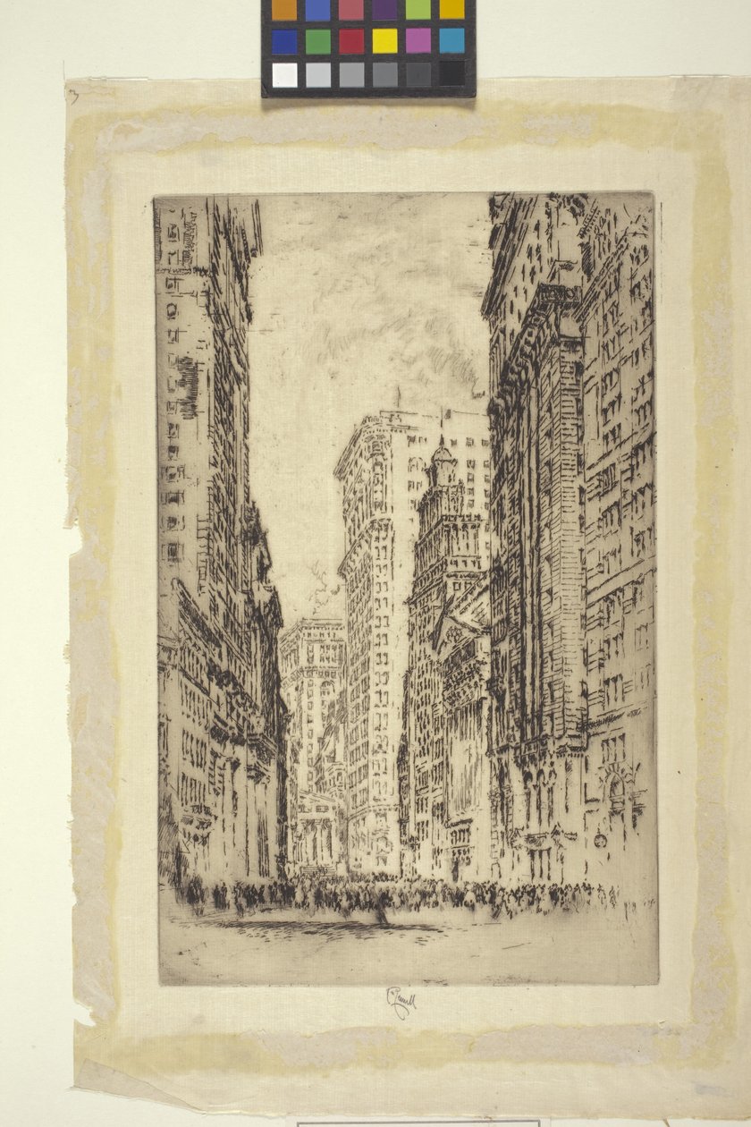 Børsen, New York (ætsning) af Joseph Pennell