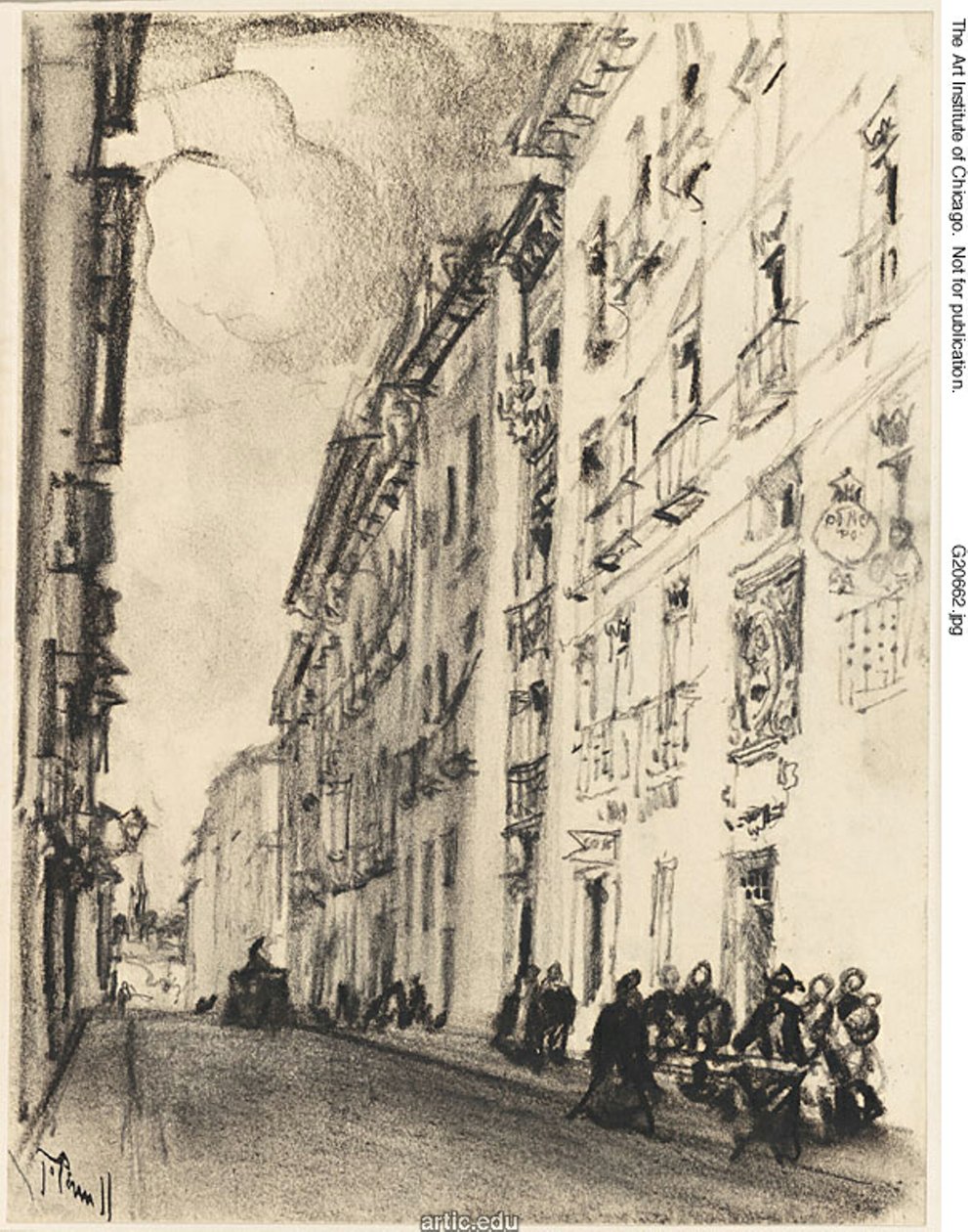 Cervantes-gaden og Lope de Vega, Madrid af Joseph Pennell