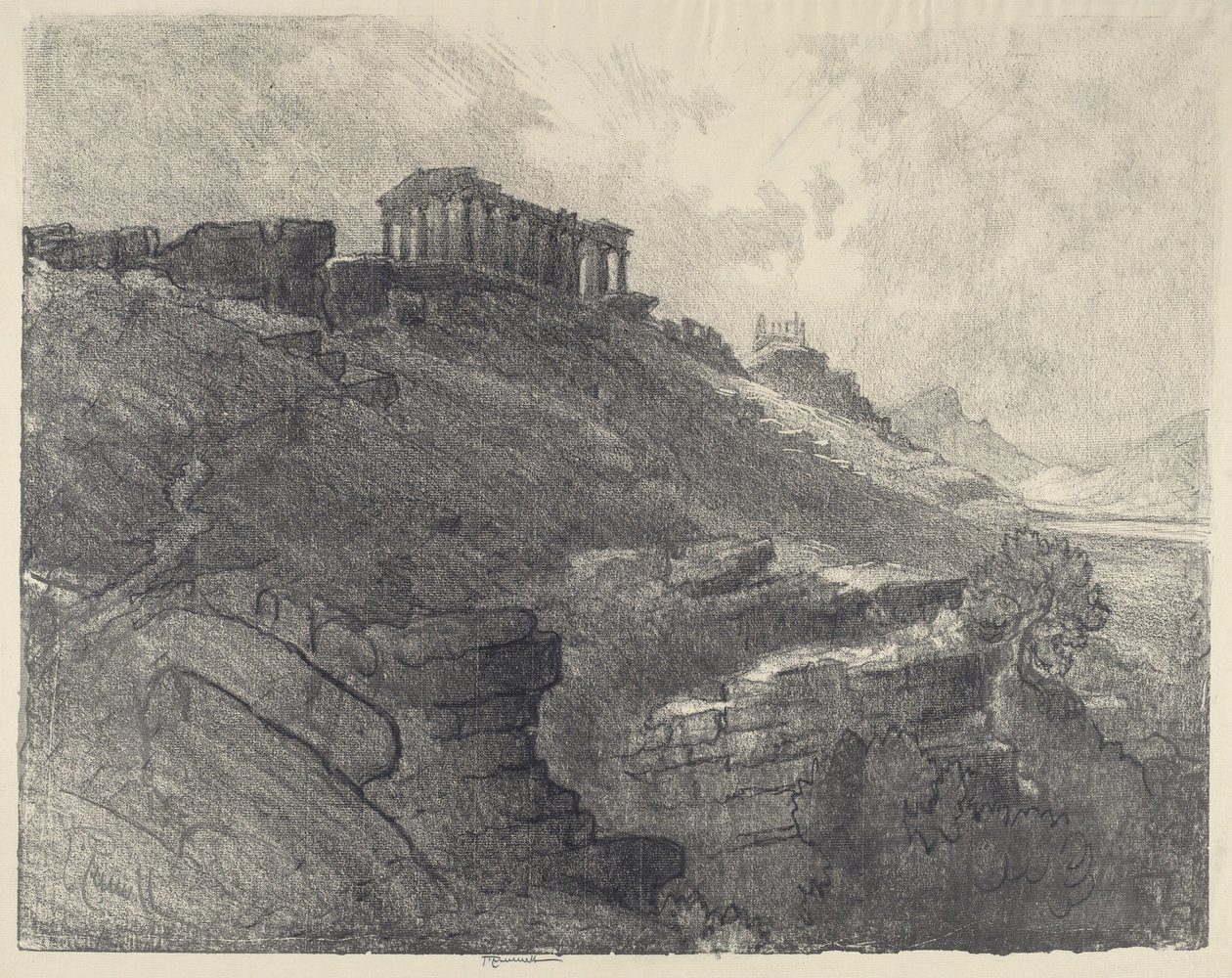 Templerne på muren, Girgenti af Joseph Pennell