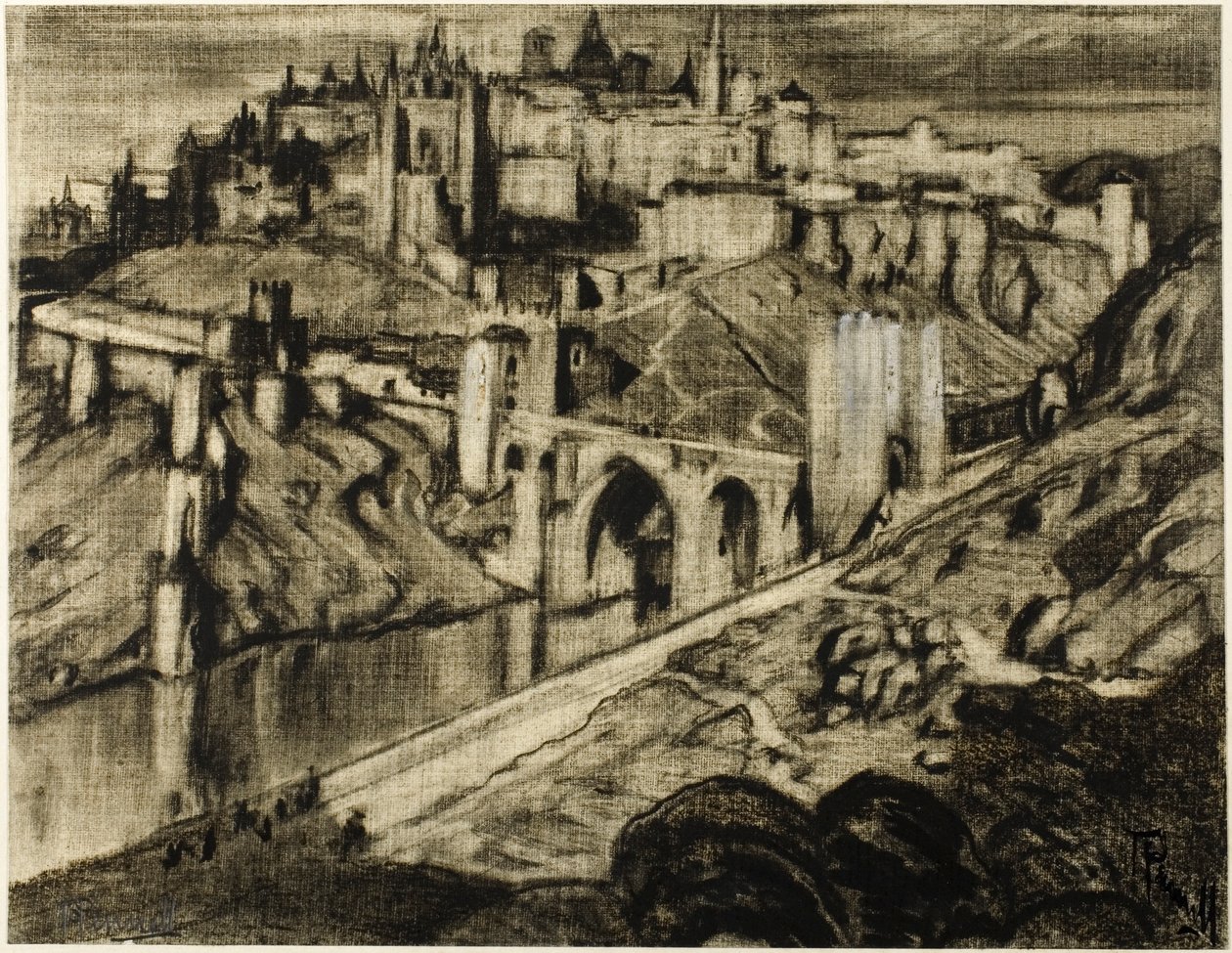 Den tårnhøje by, Toledo af Joseph Pennell