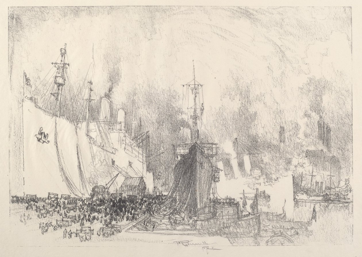 Transporterne, 1917. af Joseph Pennell