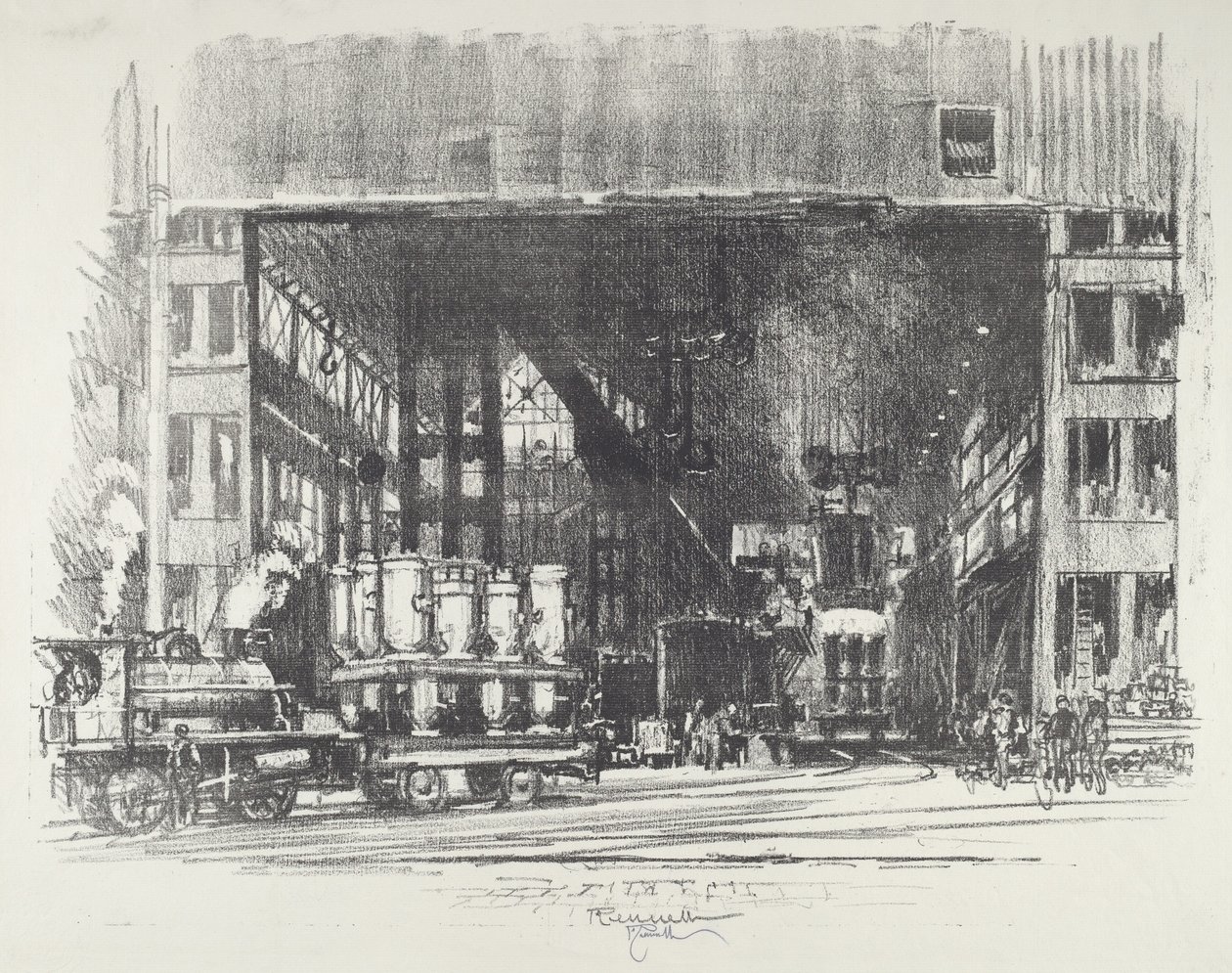 Urnerne, der støber store skaller af Joseph Pennell