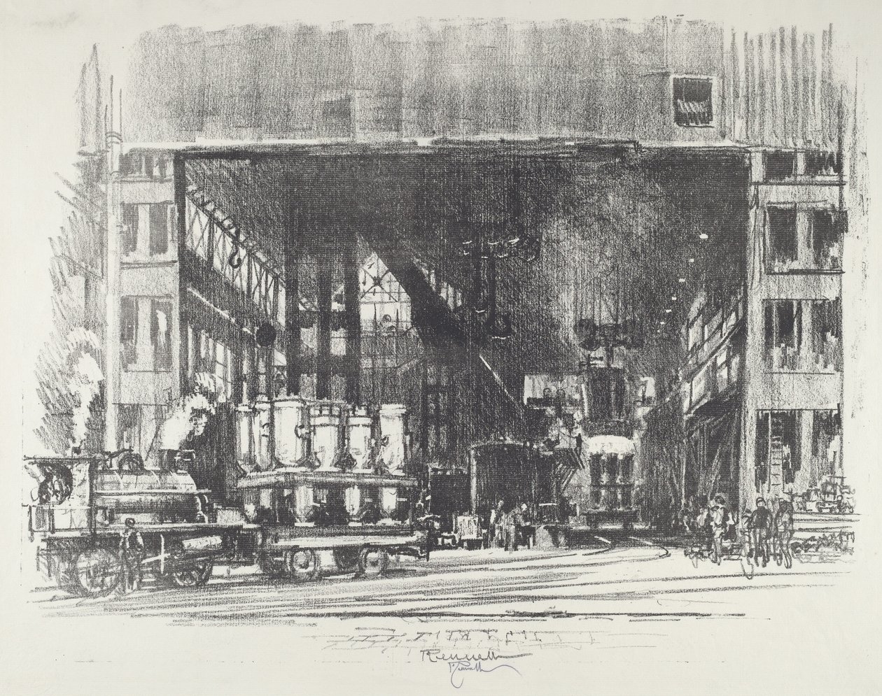 Urnerne, der støber store muslingeskaller af Joseph Pennell