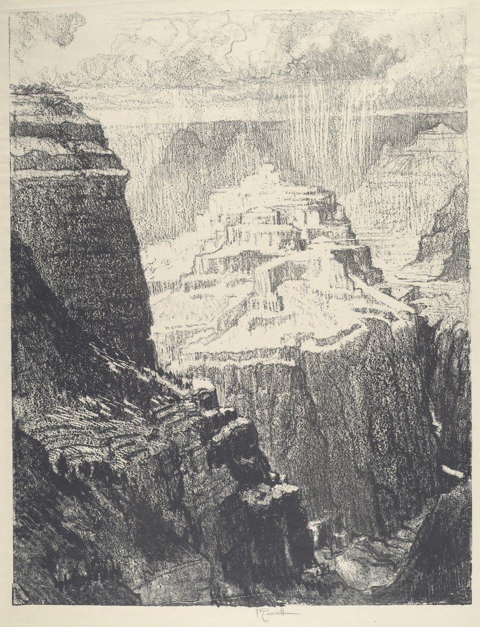 Den befæstede by, 1912. af Joseph Pennell
