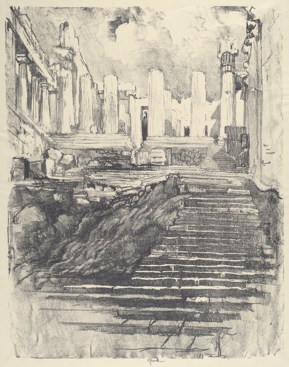 Vejen op til Akropolis, 1913. af Joseph Pennell