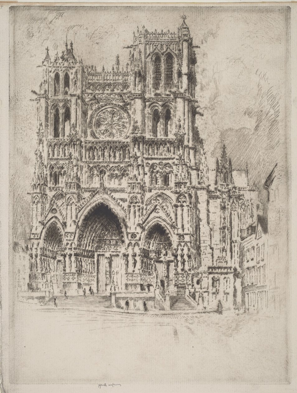 Vestfacaden, Amiens af Joseph Pennell